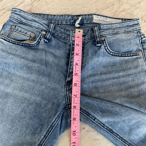 Rag & bone New York Dre Low-Rise Boyfriend jeans ripped raw hem size 24 - Picture 6 of 7